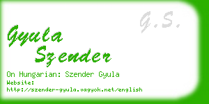 gyula szender business card